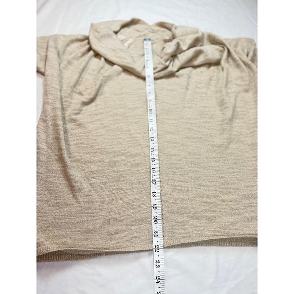 Anthropologie Knitted & Knotted Celise Drape Neck Pullover Medium Top Gold/Beige - Picture 8 of 11
